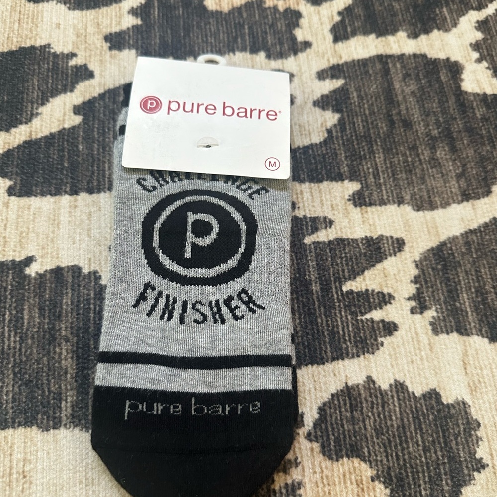 Pure Barre Charcoal and Black Casual Socks